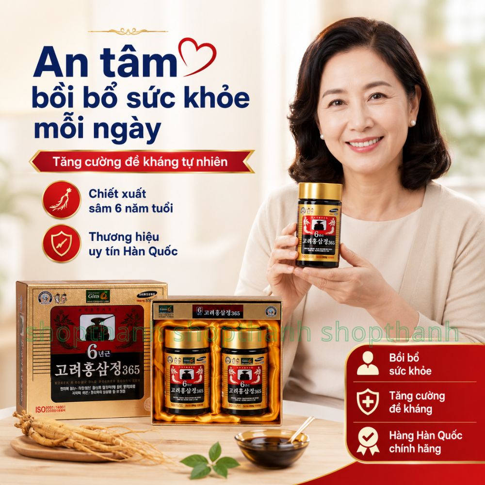 Cao Hồng Sâm 365 Hàn Quốc 240gr Tinh Chất Sâm 6 Năm Tuổi Hỗ Trợ Bồi Bổ Sức Khỏe Hằng Ngày