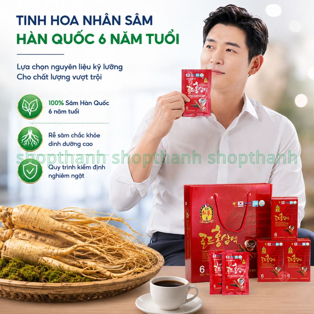 Sâm Hàn Quốc 6 Năm Tuổi Hình Chén 70ml Tăng Sinh Lực, Hồi Phục Thể Trạng, Tiện Lợi Dùng Hằng Ngày