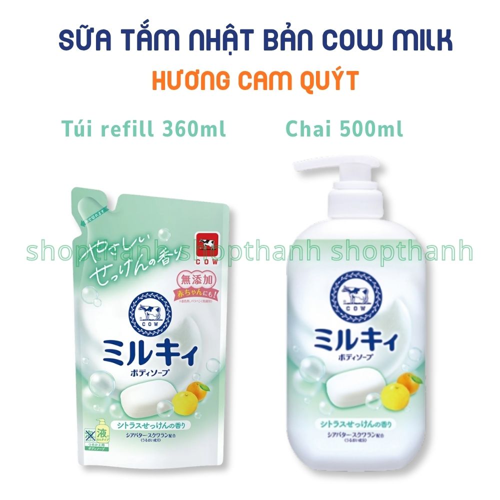 Sữa Tắm Bọt Mịn Dịu Nhẹ COW Nhật Bản Làm Sạch Sâu Không Gây Khô Da Phù Hợp Mọi Loại Da