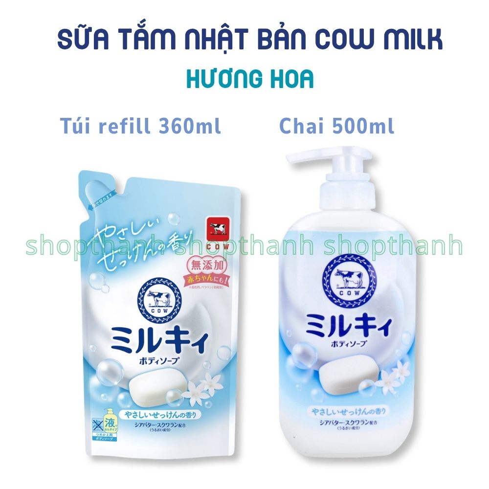 Sữa Tắm Bọt Mịn Dịu Nhẹ COW Nhật Bản Làm Sạch Sâu Không Gây Khô Da Phù Hợp Mọi Loại Da
