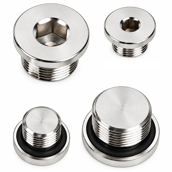 Nút bịt lục giác chìm inox 304 ren ngoài có ron cao su