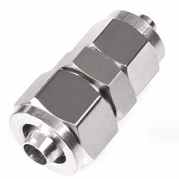 Đầu nối giảm thẳng Inox 304 2 đầu siết ống khí nén