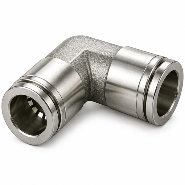 Co nối nhanh khí nén Inox 304 2 đầu ghim ống