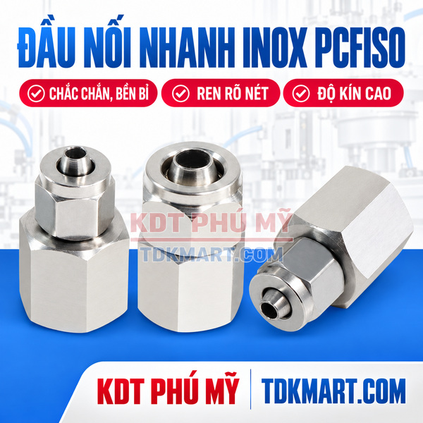Đầu nối thẳng Inox 304 1 đầu siết ống - 1 đầu ren trong ĐỘ KÍN CAO