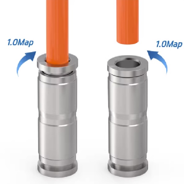 Đầu nối nhanh khí nén Inox 304 thẳng 2 đầu ghim ống