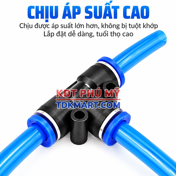 Đầu nối khí nén chữ T CHỊU ÁP CAO