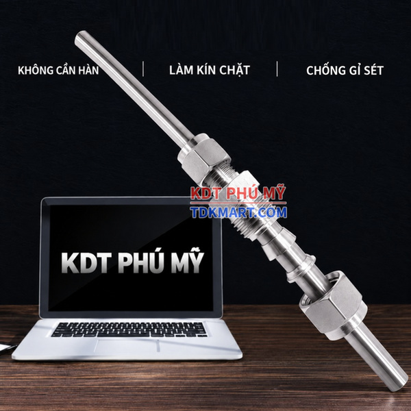 Đầu nối giảm thẳng Inox 304 2 đầu siết hạt bắp không cần hàn