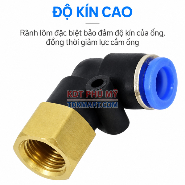 Co nối nhanh khí nén ren trong PLF ĐỘ KÍN CAO