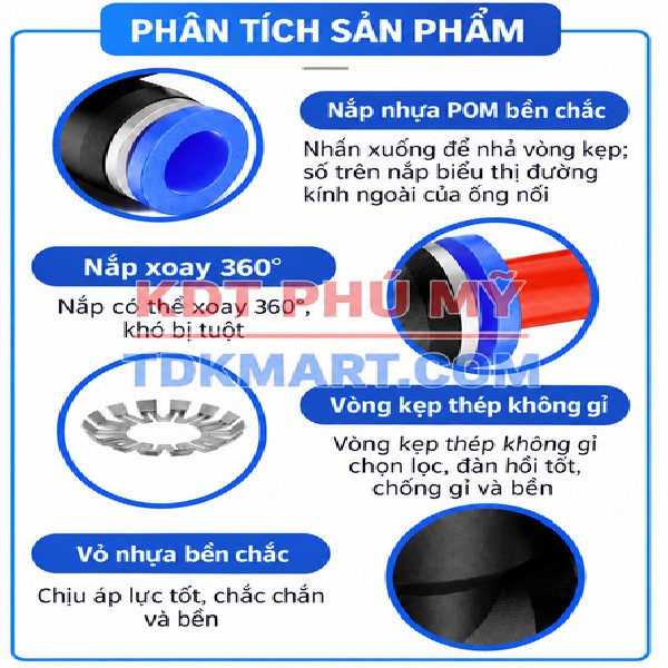 Đầu nối nhanh khí nén thẳng- giảm CHI TIẾT SẢN PHẨM