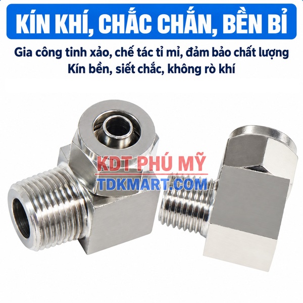 Co nối thép không rỉ 304 có 1 đầu siết ống và 1 đầu ren ngoài KÍN KHÍ , BỀN BỈ