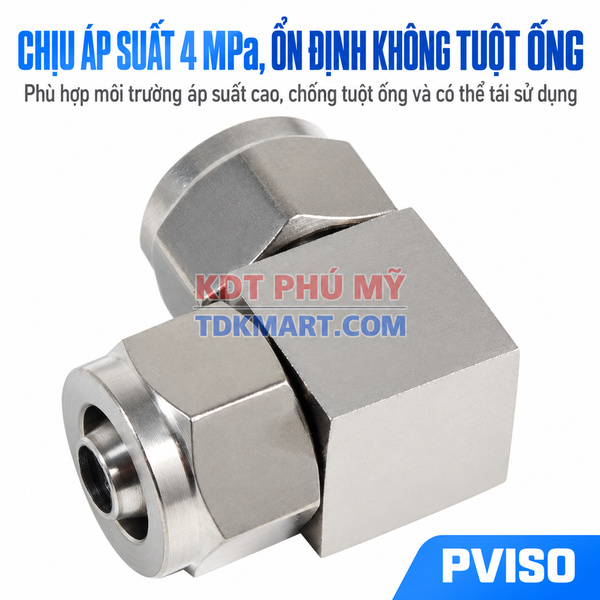 Co nối Inox 304 có 2 đầu siết ống KHÔNG TUỘT ỐNG