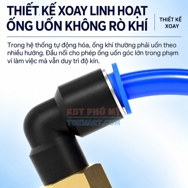 Co nối nhanh khí nén ren trong PLF THIẾT KẾ XOAY
