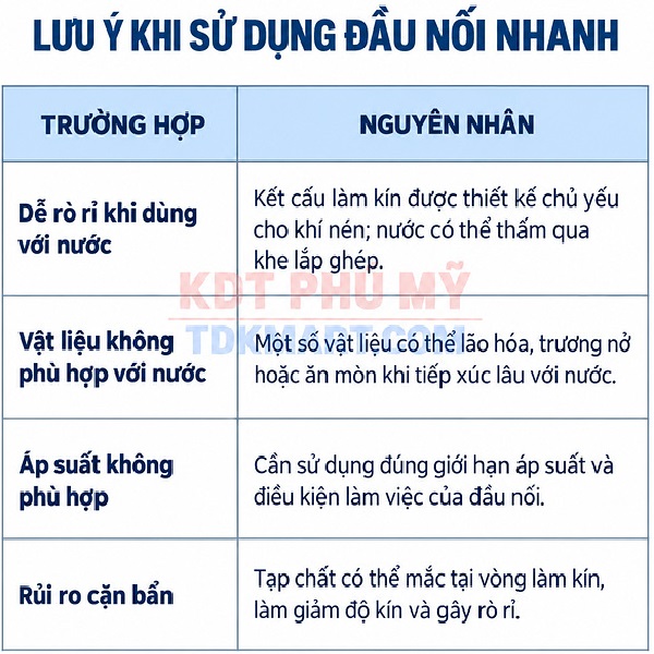Đầu nối nhanh khí nén thẳng- giảm LƯU Ý SỬ DỤNG