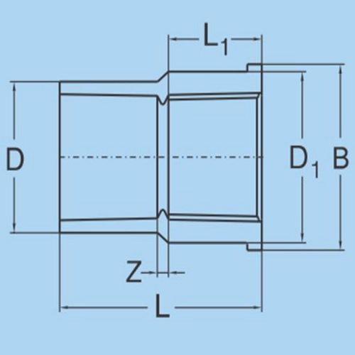 Bản vẽ thông số nối ren trong thau PVC