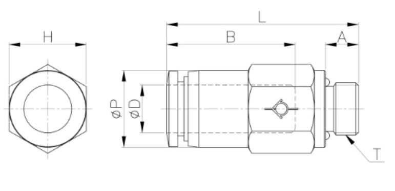 Bản vẽ thông số van 1 chiều