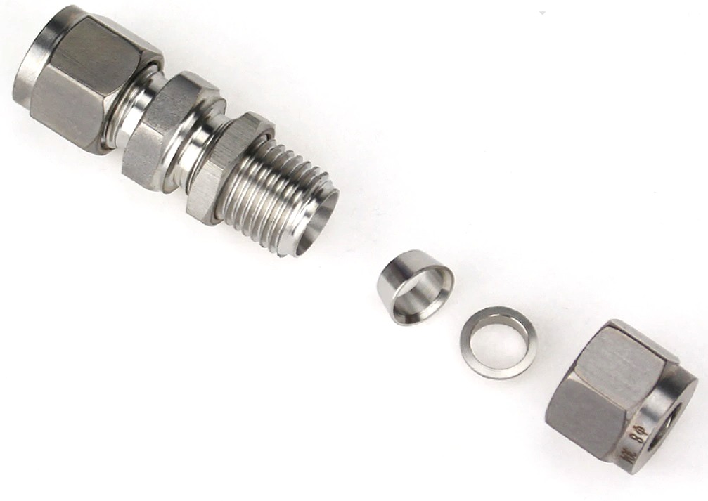 Nối thẳng inox 2 đầu siết hạt bắp ống 14mm có ốc siết thành  Model: HBST-IPU14  Vật liệu: Inox 304