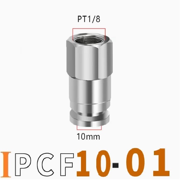 Đầu nối nhanh Inox thẳng ống 10- Ren trong 3/8 =16.7mm