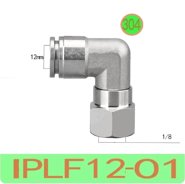 Co nối nhanh Inox ống 12 - Ren ngoài 1/8