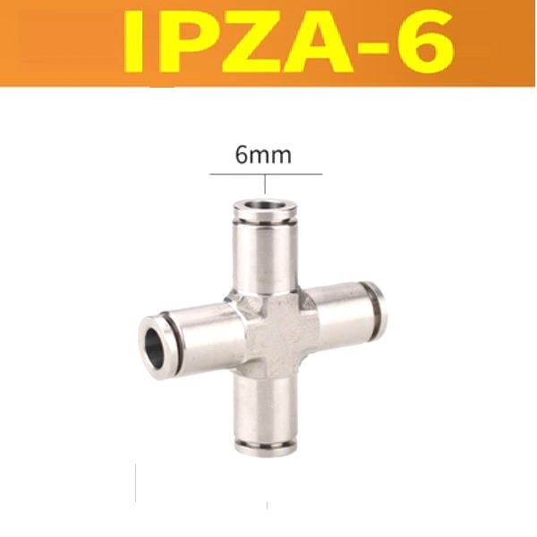 Ngã tư nối nhanh Inox ống 6 mm  Model: IPZA6-6  Vật liệu: Inox 304