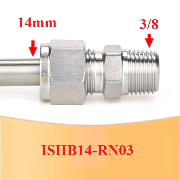 nối inox 304 ren ngoài 3/8 ống 14