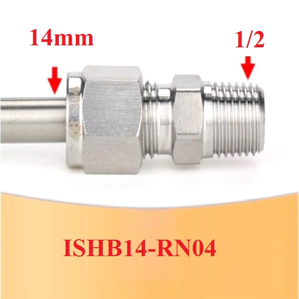 nối inox 304 ren ngoài 1/2 ống 14