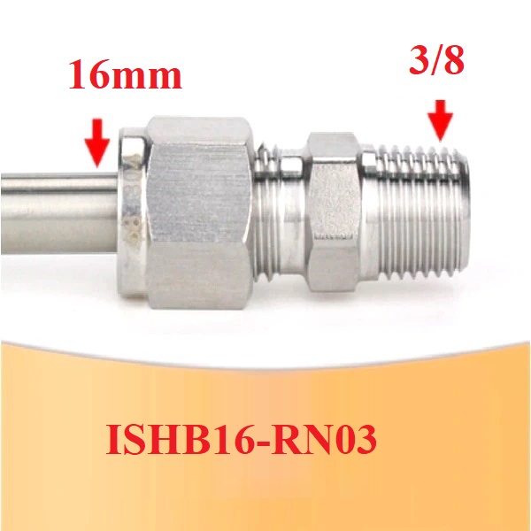 nối inox 304 ren ngoài 3/8 ống 16