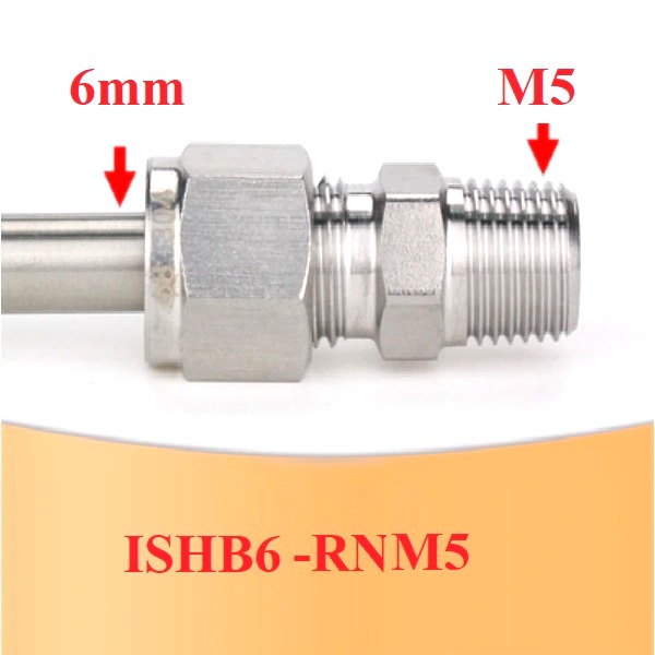 nối nhanh inox ren ngoài m5 ống 6