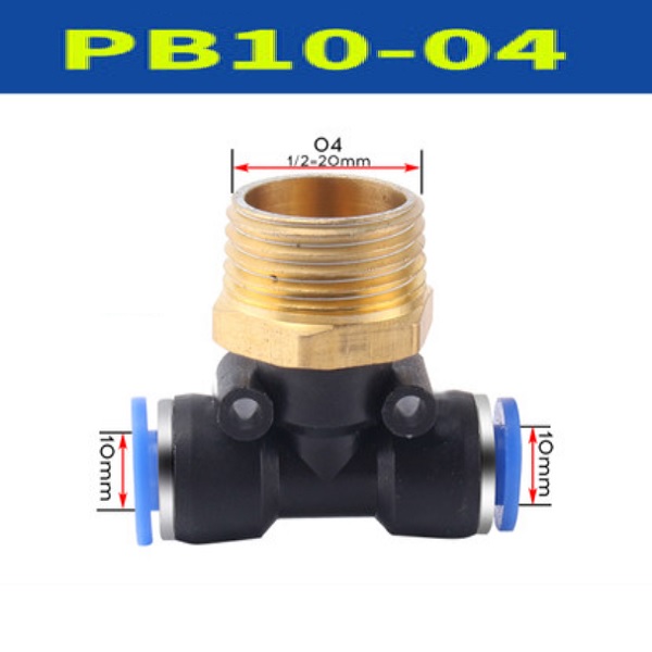 Đầu nối chữ T- Ren ngoài bên giữa PB10-04