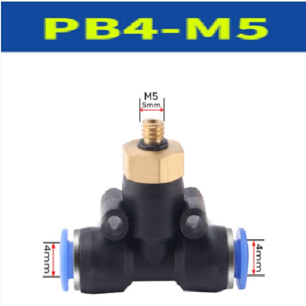 Đầu nối chữ T- Ren ngoài bên giữa PB4-M5