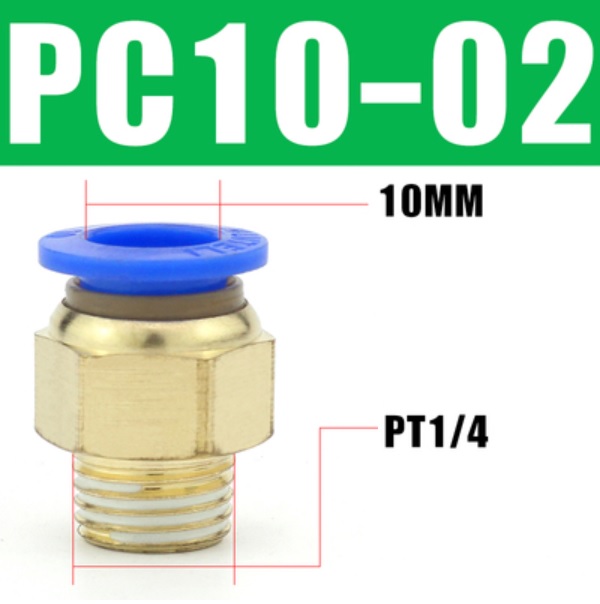 đầu nối khí nén, đầu nối nhanh ống 10, đầu nối ren 1/4, fitting khí nén, đầu nối khí nén thẳng