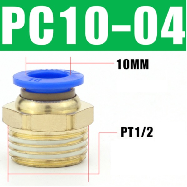 đầu nối khí nén 1/2, đầu nối ống 10mm, fitting khí nén công nghiệp, đầu nối nhanh khí nén thẳng, đầu nối khí nén lưu lượng lớn