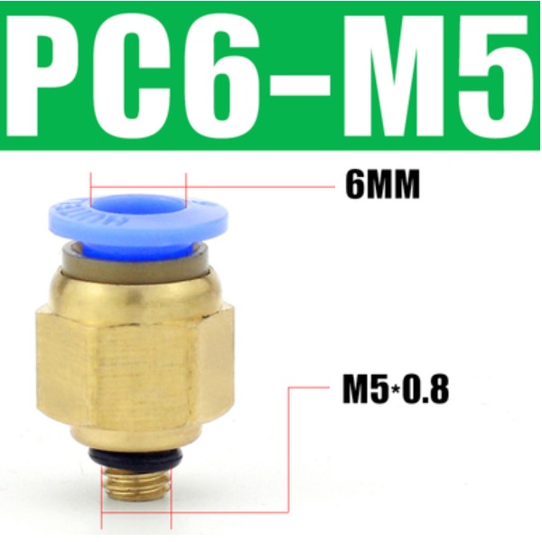 đầu nối khí nén M5, đầu nối ống 6mm, fitting khí nén mini, đầu nối nhanh khí nén nhỏ, đầu nối khí nén thẳng