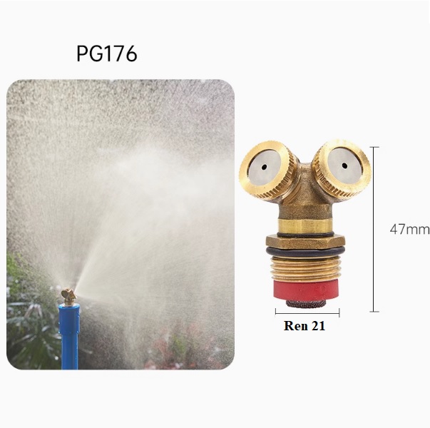 Đầu béc phun tưới cây ren ngoài 21 PG176