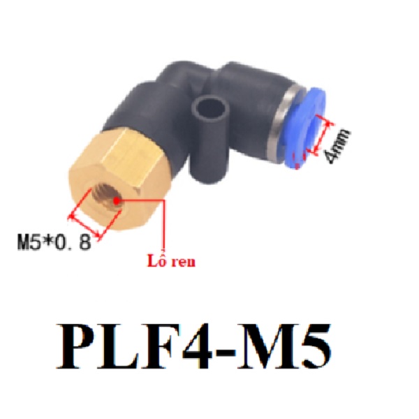 Co nối nhanh khí nén ống 4- Ren trong M5