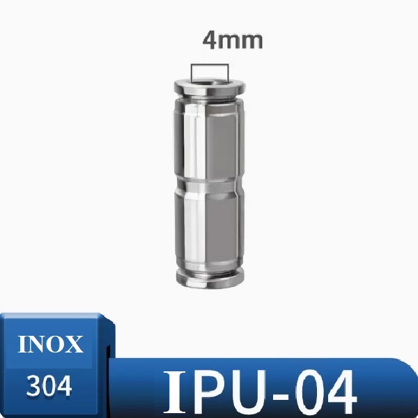 Đầu nối nhanh khí nén Inox thẳng IPU04