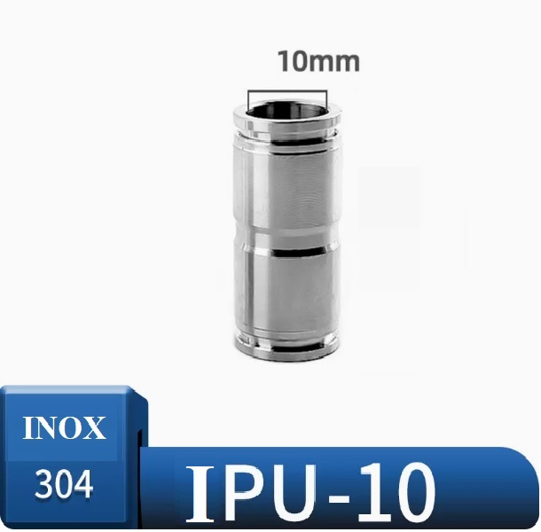 Đầu nối nhanh khí nén Inox thẳng IPU10