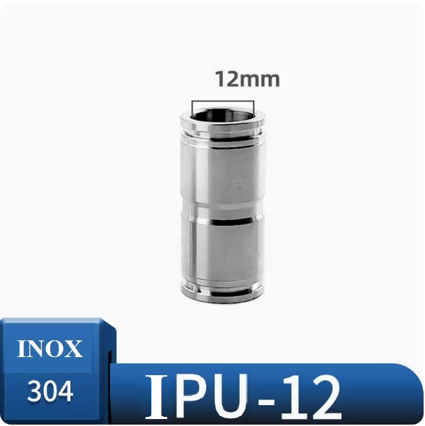 Đầu nối nhanh khí nén Inox thẳng IPU12