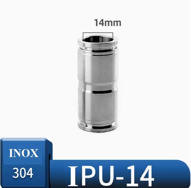 Đầu nối nhanh khí nén Inox thẳng IPU14
