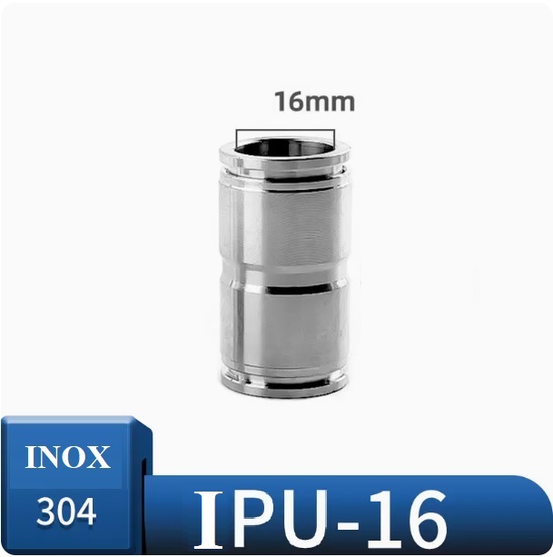 Đầu nối nhanh khí nén Inox thẳng IPU16