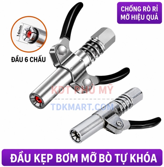 Đầu bơm mỡ bò tự khóa