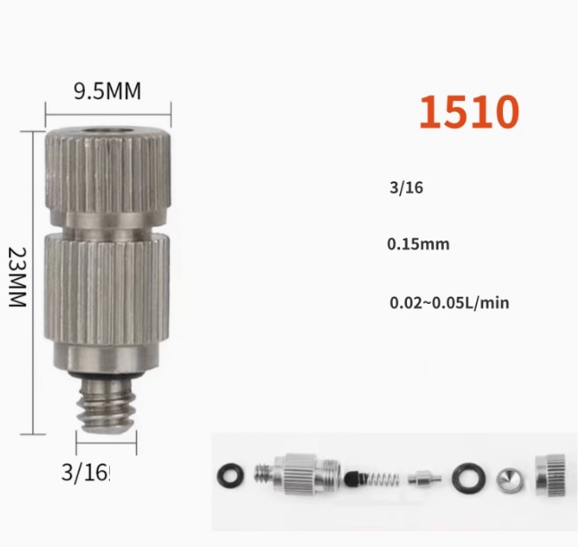 Béc đồng số 1  nối ren lỗ phun 0.15mm (mã 1510)