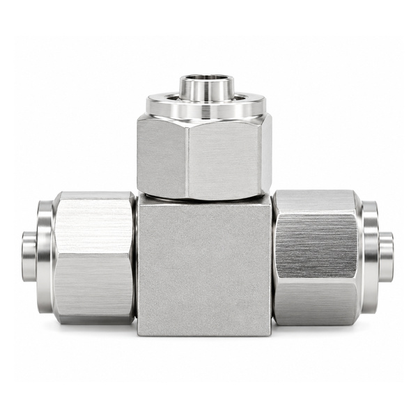 Đầu nối chữ T Inox 316 3 đầu siết ống 8 mm