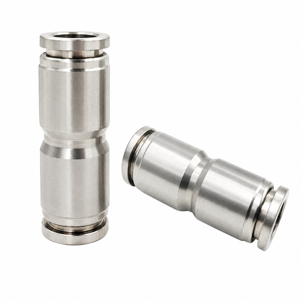 Đầu nối nhanh Inox 316 thẳng 2 đầu ghim ống 8mm