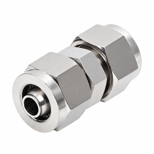 Đầu nối khí nén Inox 316 thẳng 2 đầu siết ống 8 mm