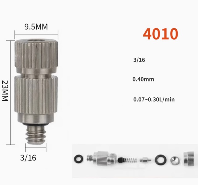 Béc đồng số 4  nối ren lỗ phun 0.4mm (mã 4010)