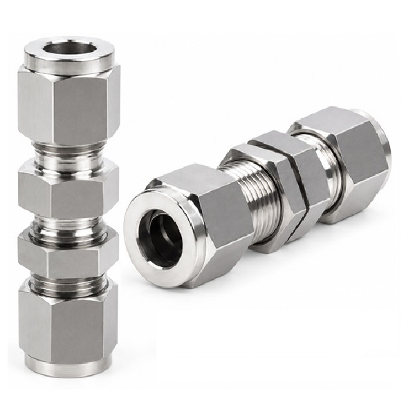 Đầu nối Inox 316 thẳng 2 đầu siết hạt bắp siết thành 6 mm