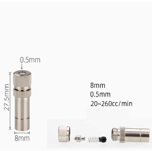 Béc đồng số 5 nối nhanh lỗ phun 0.5mm