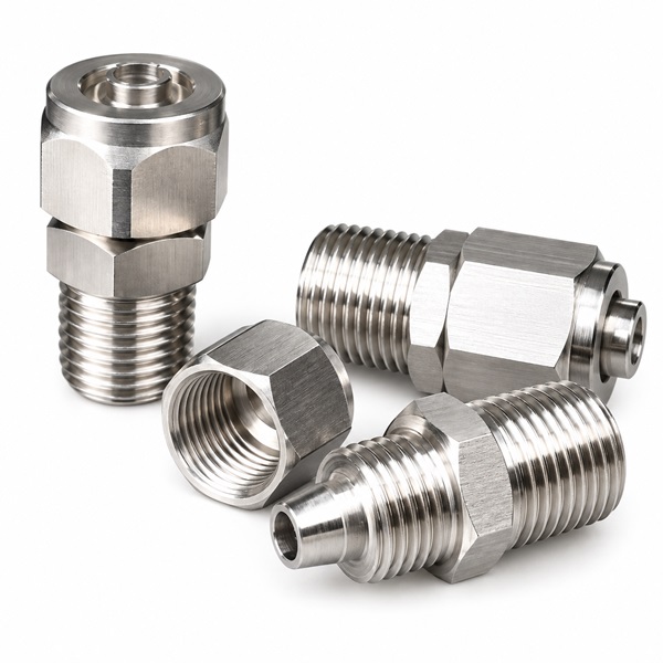 Đầu nối khí nén Inox 316 thẳng 1 đầu siết ống 16 mm 1 đầu ren ngoài 1/2