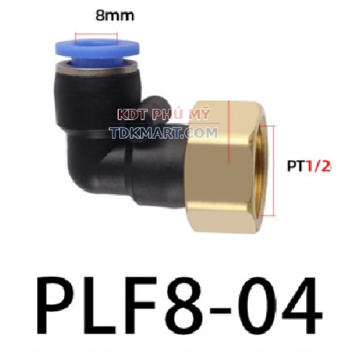 Co nối nhanh khí nén 1 đầu ghim ống 8 mm và 1 đầu ren trong 1/2