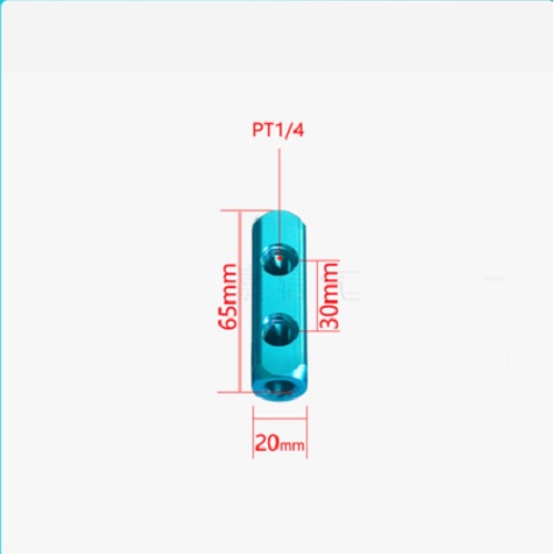 Thanh nhôm chia khí nén ren 1/4 - 2 lỗ ra